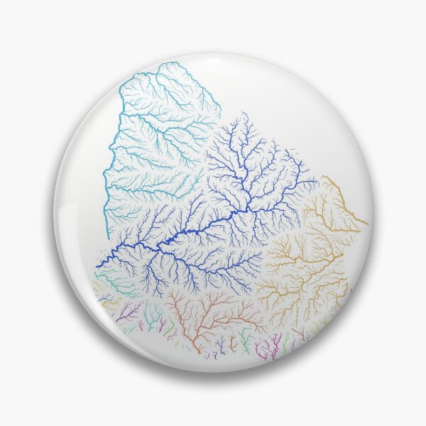 Item preview, Uruguay River Basin Map in Rainbow Colours with White Background designed and sold by GrasshopperGeo.
