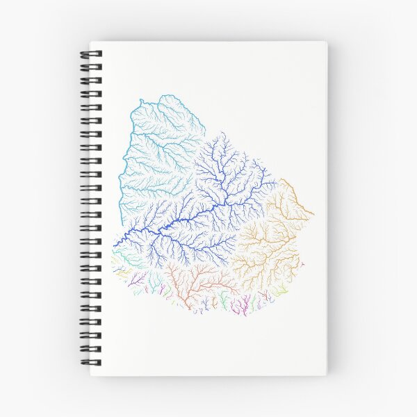 Item preview, Uruguay River Basin Map in Rainbow Colours with White Background designed and sold by GrasshopperGeo.