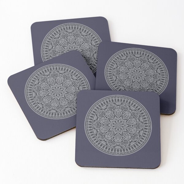 Item preview, Maya Vintage calendar blue Grey Tribal Art designed and sold by ClusterOneArt.