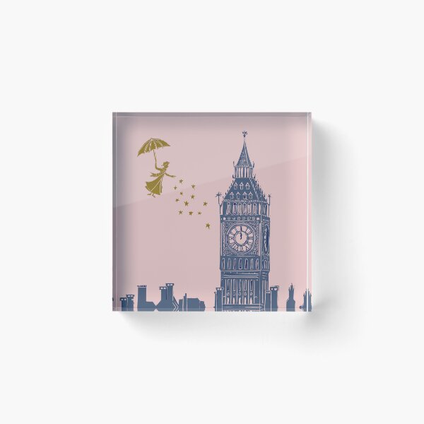 Item preview, Mary Poppins and Big Ben in Blue and Pink designed and sold by Maddy Bennett.