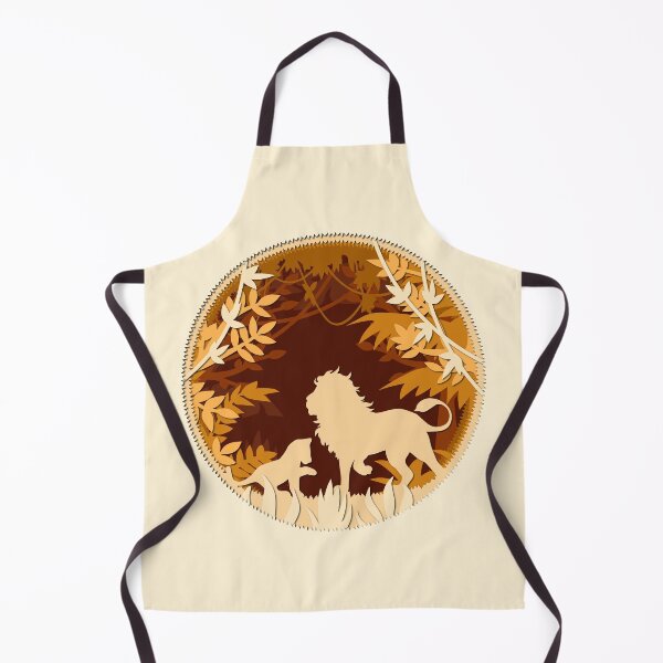 Item preview, Lion And Cub Silhouette Scene Paper Cutout designed and sold by KrisSidDesigns.