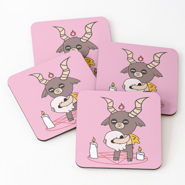 Item preview, Cute Little Satan Goat over Pentigram with Skull and Candles designed and sold by Pink Pineapple Works.