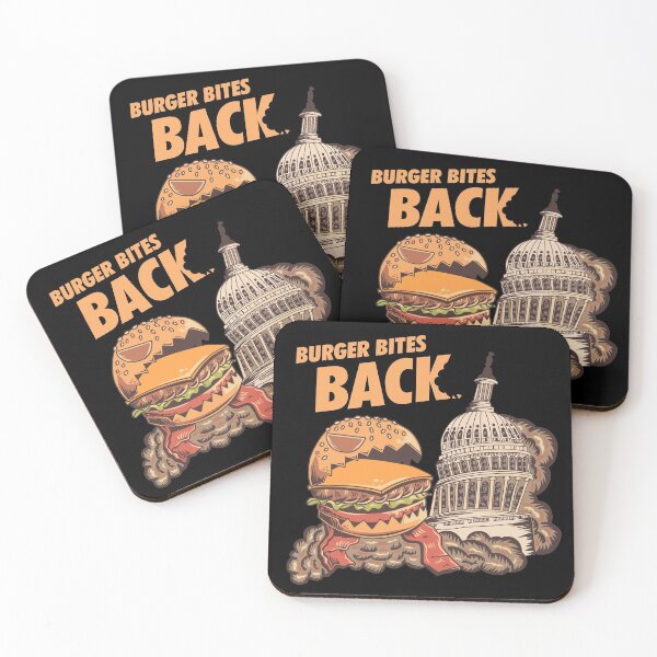 Item preview, Burger Bites Back Funny Halloween Design (Light, Yellow Text) designed and sold by Graograman.