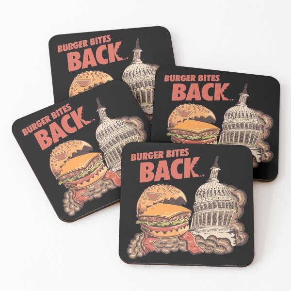 Item preview, Burger Bites Back Funny Halloween Design (Light, Red Text) designed and sold by Graograman.
