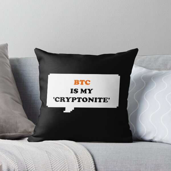 Item preview, Funny BTC is my Kryptonite word play (Cryptonite) Black, White and BTC Orange speech bubble (Dark mode edition) designed and sold by Deegital18.