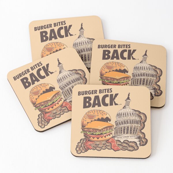 Item preview, Burger Bites Back Funny Halloween Design (Dark, Brown Text) designed and sold by Graograman.
