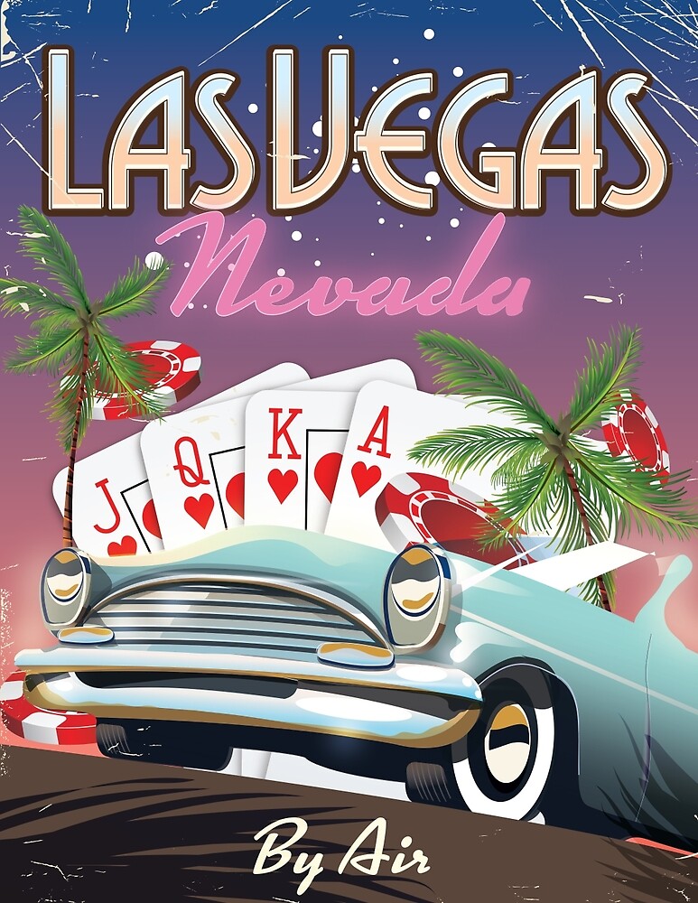 "Las Vegas vintage style vacation poster" by Nicholas Greenaway Redbubble
