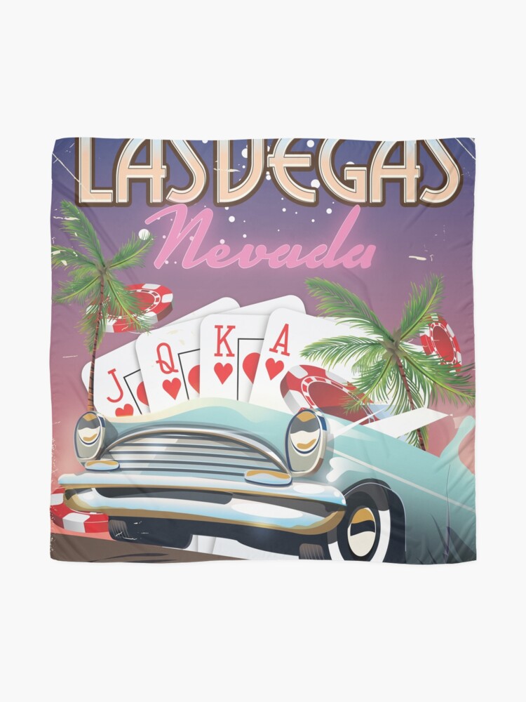 Alternate view of Las Vegas vintage style vacation poster Scarf