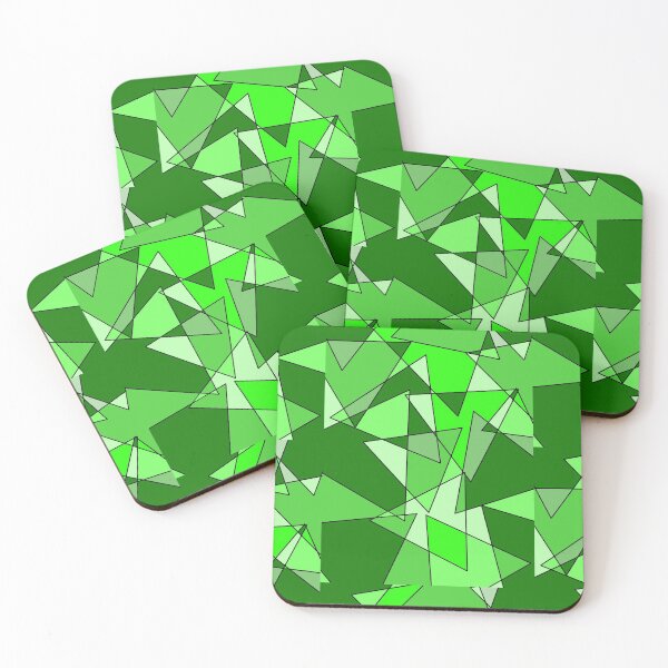 Item preview, Geometric triangles, greens designed and sold by tropicalhen133.