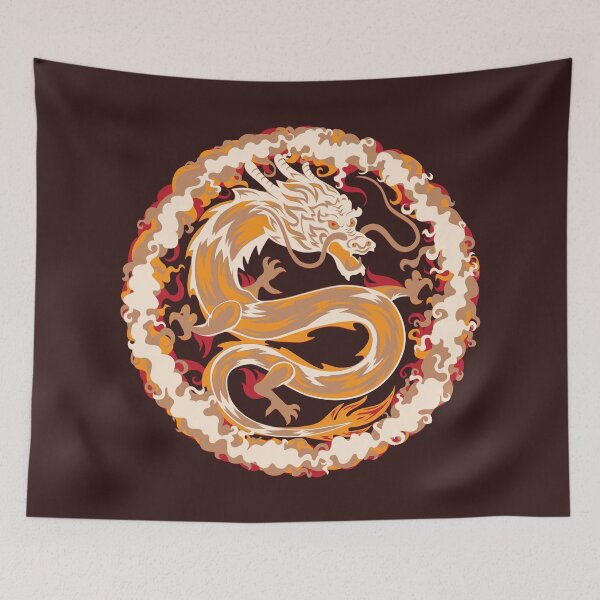Aperçu de l'œuvre Cercle de découpe de papier dragon chinois créée et vendue par KrisSidDesigns.