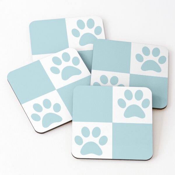 Item preview, Checkered pastel blue and white dog paw print pattern | Gifts for dog mom, dog dad, dog lover and dog owner  designed and sold by Violet Treasures.