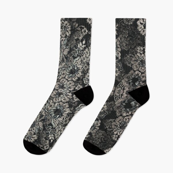 Item preview, Black and Gold Symmetric Floral Lace Pattern  designed and sold by LaceySkies.
