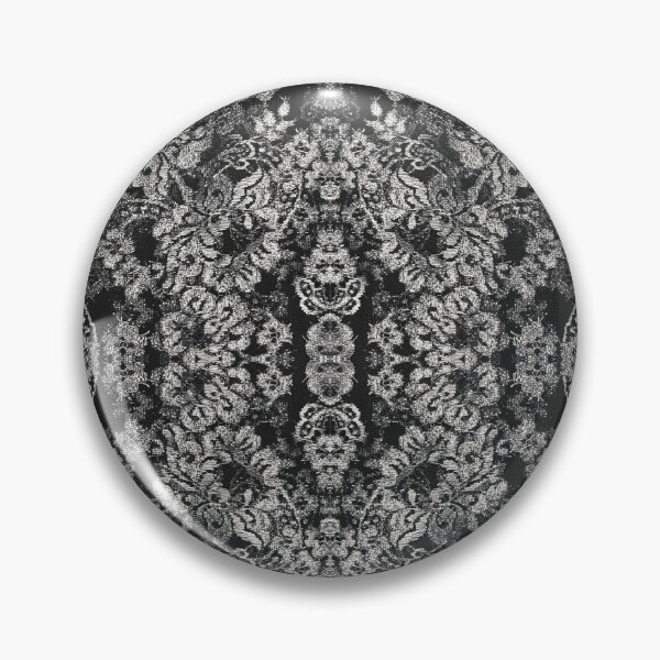 Item preview, Black and Silver Symmetric Floral Lace Pattern  designed and sold by LaceySkies.