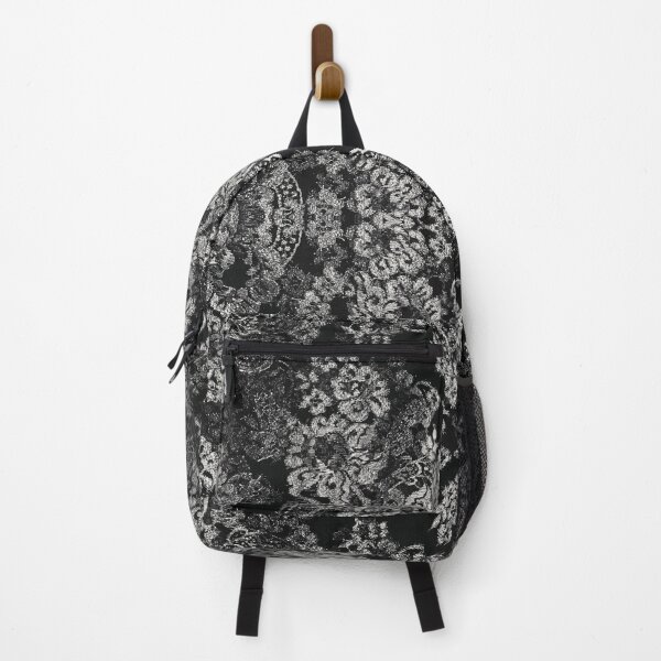 Item preview, Black and Silver Symmetric Floral Lace Pattern designed and sold by LaceySkies.