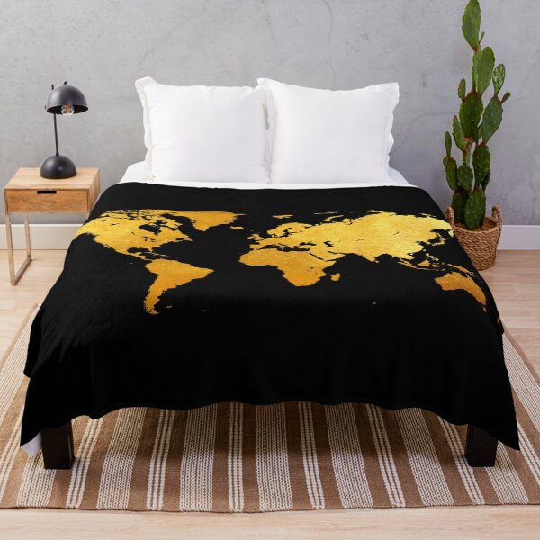 Item preview, Gold world map designed and sold by traveltheory.
