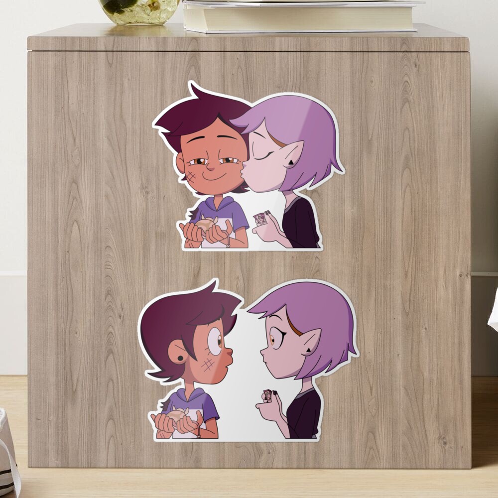  Lumity Kiss (Luz Noceda & Amity Blight Kissing in THO) The Owl  House Season 2 Fanart Bumper Sticker Vinyl Decal 5