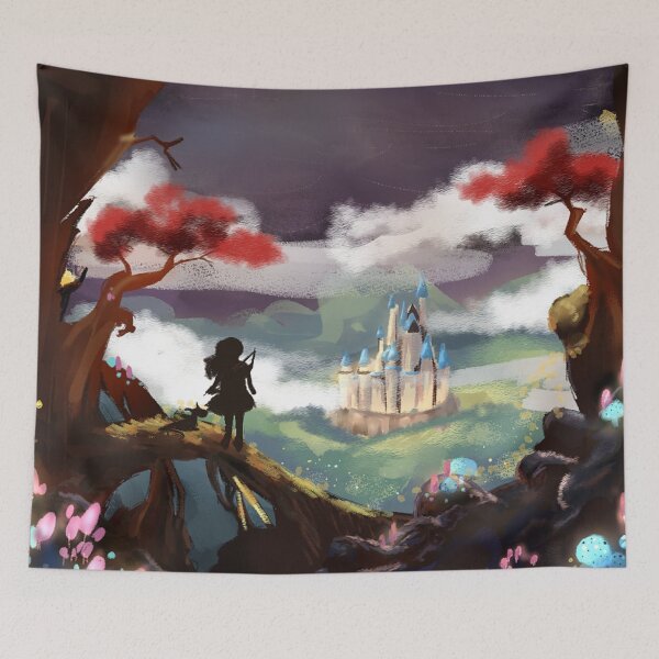 Item preview, Magic Fantasy Mushroom Castle Archer Landscape  designed and sold by LightningParab.