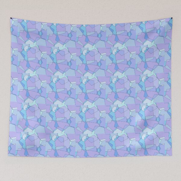 Item preview, Geometric pentagons, blues, purples, and turquoises designed and sold by tropicalhen133.