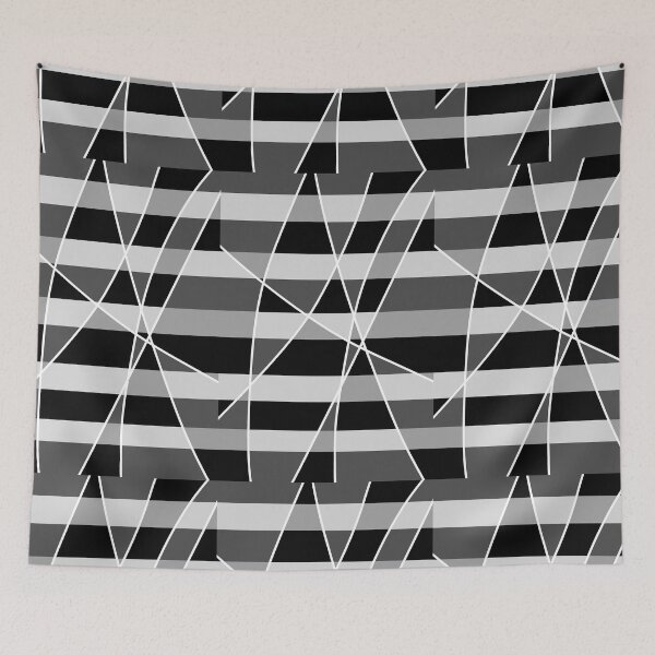 Item preview, Geometric lines, grey and black, with white lines designed and sold by tropicalhen133.