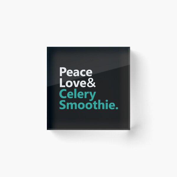 Item preview, Peace Love & Celery Smoothie Text Base Design Warm Green Colour designed and sold by Babadollcraft.