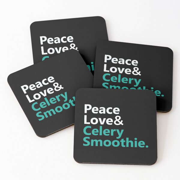 Item preview, Peace Love & Celery Smoothie Text Base Design Warm Green Colour designed and sold by Babadollcraft.