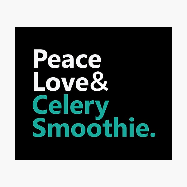 Item preview, Peace Love & Celery Smoothie Text Base Design Warm Green Colour designed and sold by Babadollcraft.