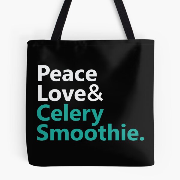 Item preview, Peace Love & Celery Smoothie Text Base Design Warm Green Colour designed and sold by Babadollcraft.