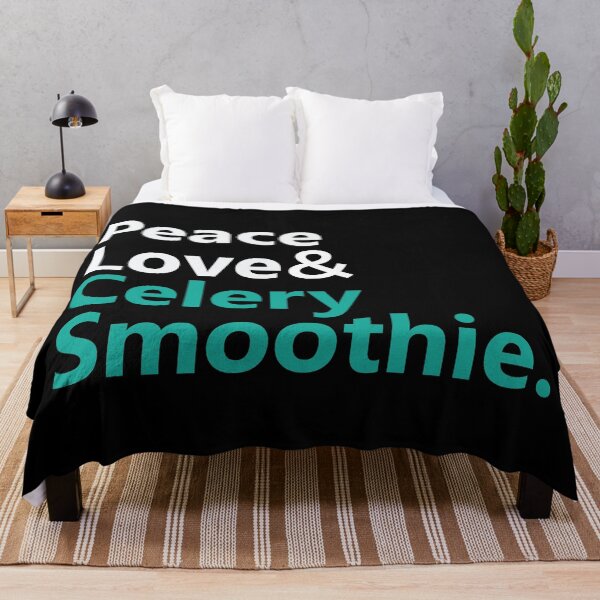 Item preview, Peace Love & Celery Smoothie Text Base Design Warm Green Colour designed and sold by Babadollcraft.