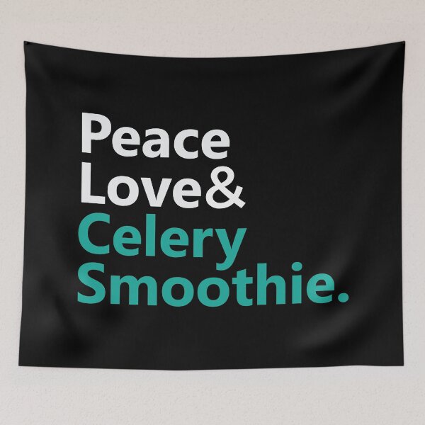 Item preview, Peace Love & Celery Smoothie Text Base Design Warm Green Colour designed and sold by Babadollcraft.