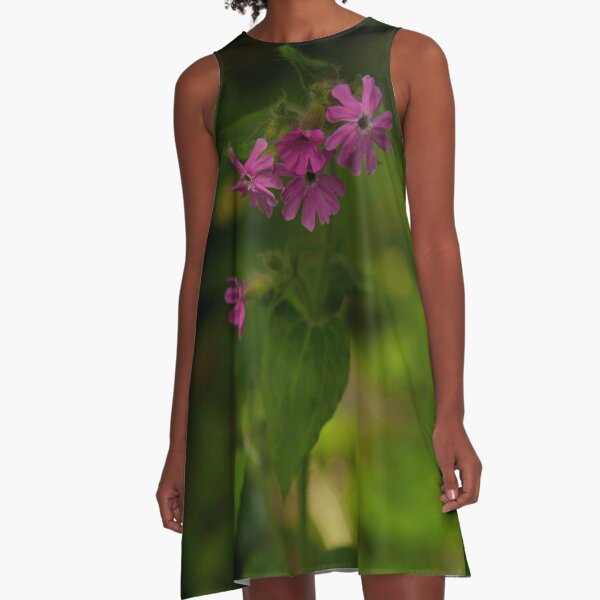 Pink Campion in Prehen Woods, Derry A-Line Dress