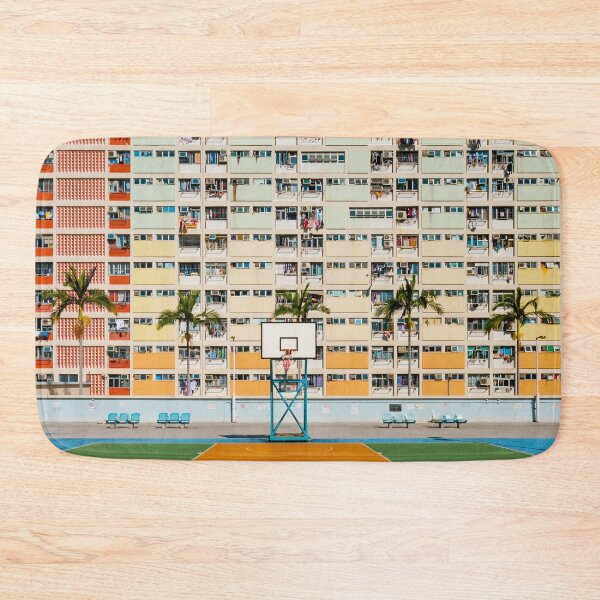 Item preview,  Basketball court, HongKong - Colorful rainbow building Facade in Hong Kong -  designed and sold by ohaniki.