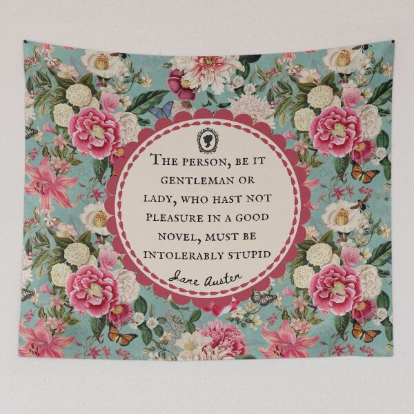 Item preview, Jane Austen, Northanger Abbey, Quote, Intolerably Stupid, Vintage Floral Maximalist designed and sold by CultandObscure.