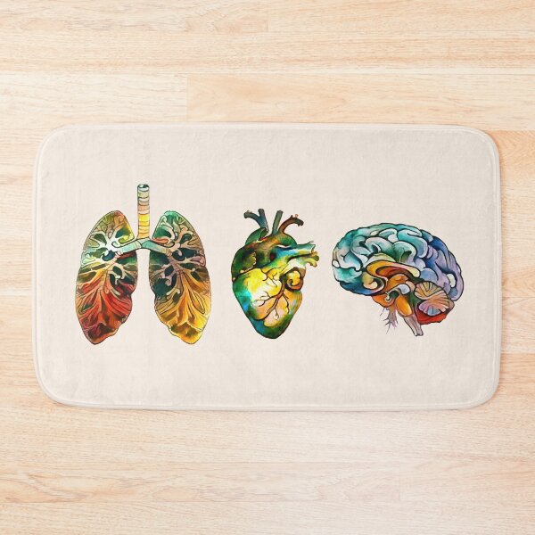 Item preview, colorful set of human organ, roses, flowers, lungs, heart and brain designed and sold by Collagedream.