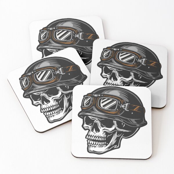 Item preview, skull wearing motorcycle helmet sticker designed and sold by hotifroti.