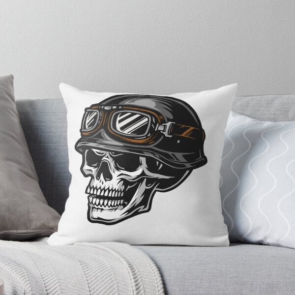 Item preview, skull wearing motorcycle helmet sticker designed and sold by hotifroti.