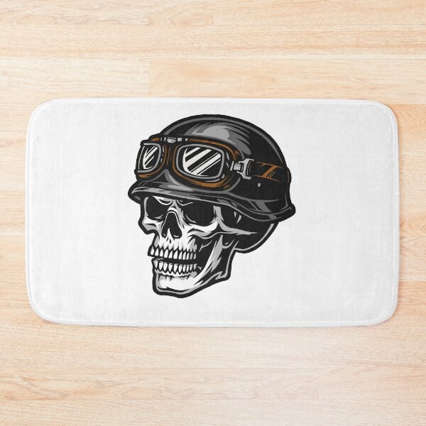 Item preview, skull wearing motorcycle helmet sticker designed and sold by hotifroti.