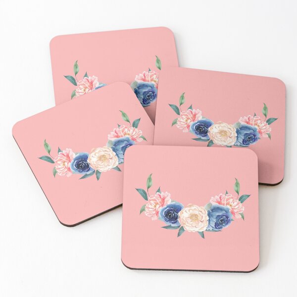 Item preview, Navy and Blush Floral Wreath designed and sold by Mzeibert.