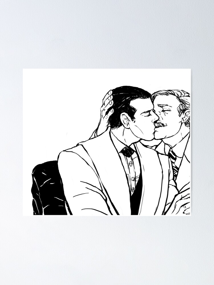 Victorian Johnlock Kiss Poster By Meetingymaker Redbubble