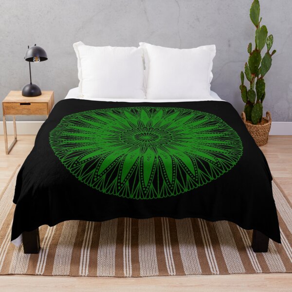 Item preview, Round mandala (green on black) designed and sold by Calen Picard-Carroll.