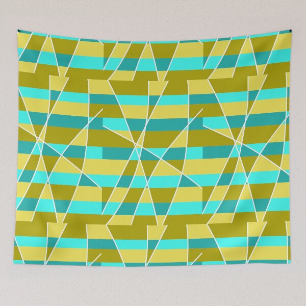 Item preview, Geometric striped design, gold and blue. designed and sold by tropicalhen133.