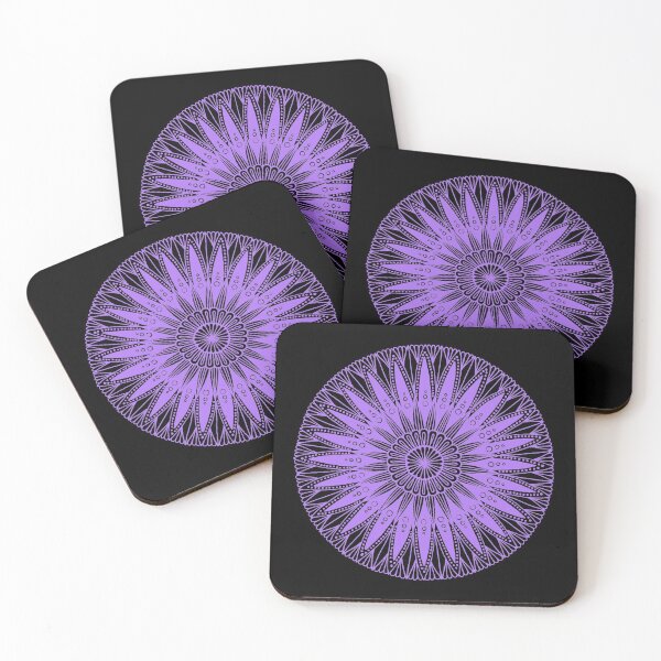 Item preview, Round mandala (lavender on black) designed and sold by Calen  Picard-Carroll.