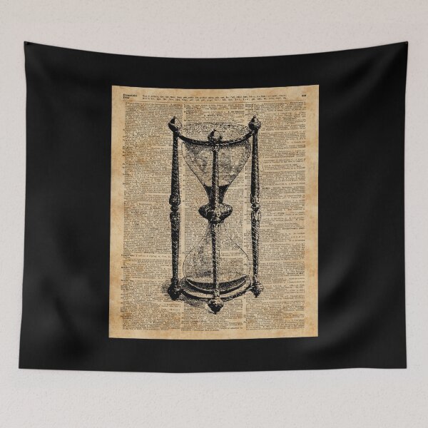 Item preview, Time,Antique Hourglass,Sandglass Vintage Dictionary Art designed and sold by DictionaryArt.