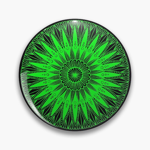 Item preview, Round mandala (lime green on black) designed and sold by Calen  Picard-Carroll.