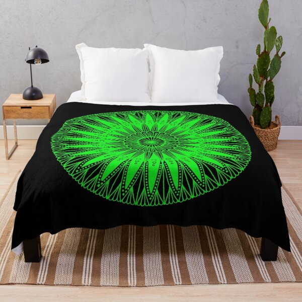 Item preview, Round mandala (lime green on black) designed and sold by Calen  Picard-Carroll.
