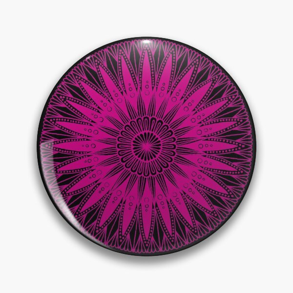 Item preview, Round mandala (magenta on black) designed and sold by Calen  Picard-Carroll.