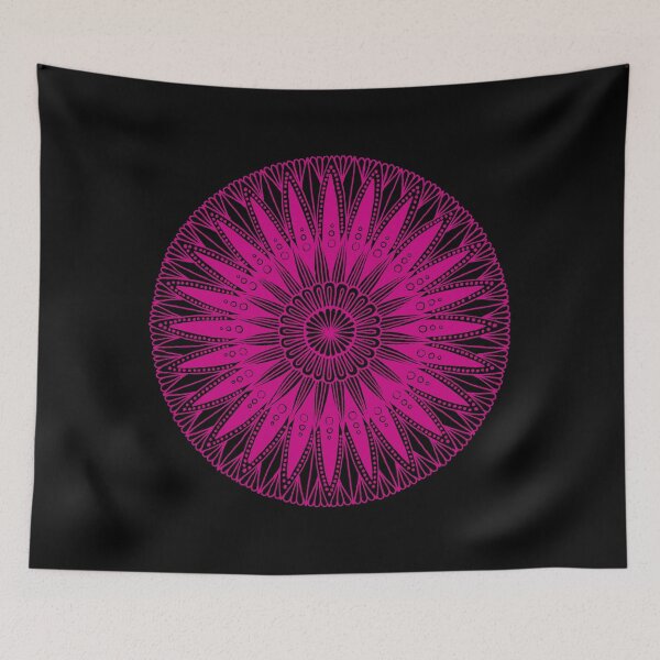 Item preview, Round mandala (magenta on black) designed and sold by Calen  Picard-Carroll.