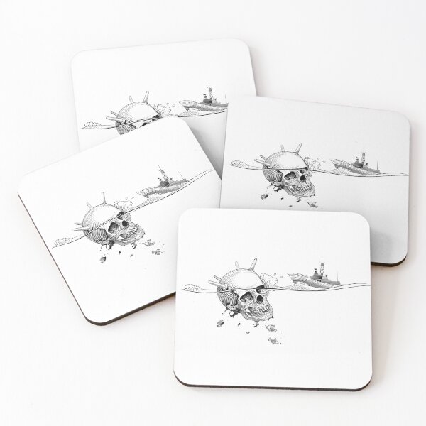 Item preview, SEA MINE-SKULL AND WARSHIP designed and sold by Gopasha.