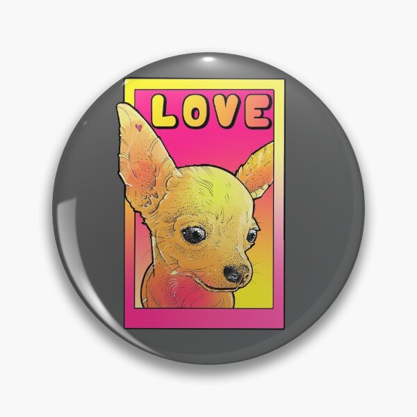 Item preview, chihuahua love pink and yellow pop art designed and sold by weilertsen.