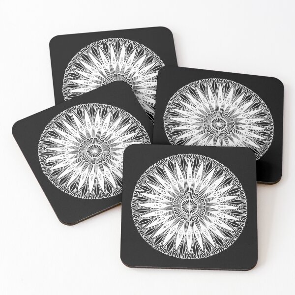 Item preview, Round mandala (white on black) designed and sold by Calen  Picard-Carroll.