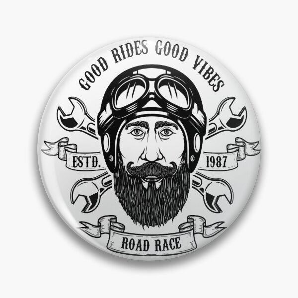 Item preview, bearded rider wearing motorcycle helmet sticker designed and sold by hotifroti.